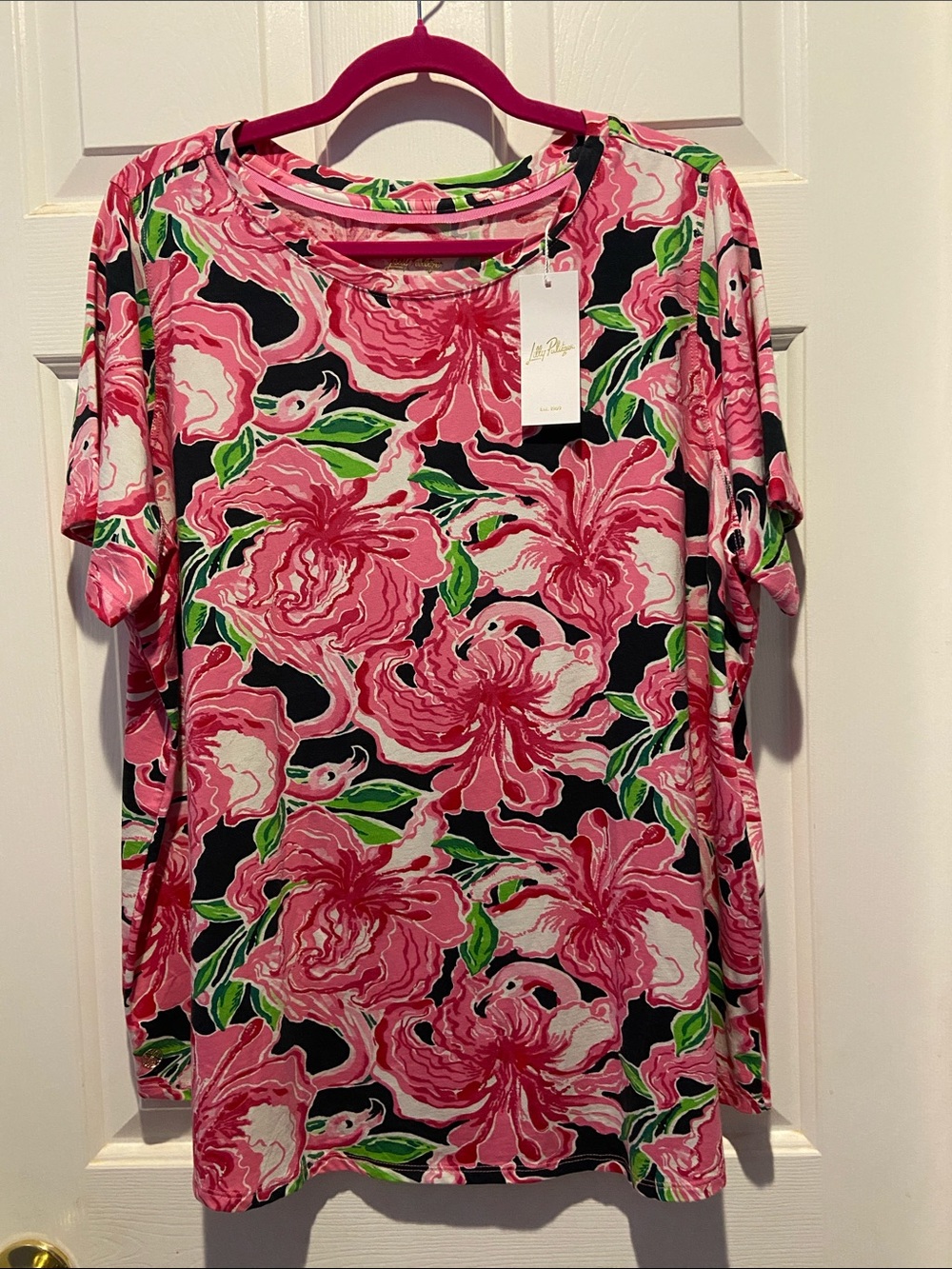 Lilly Pulitzer Key West Top in Onyx Party All The Time - XXL - NWT